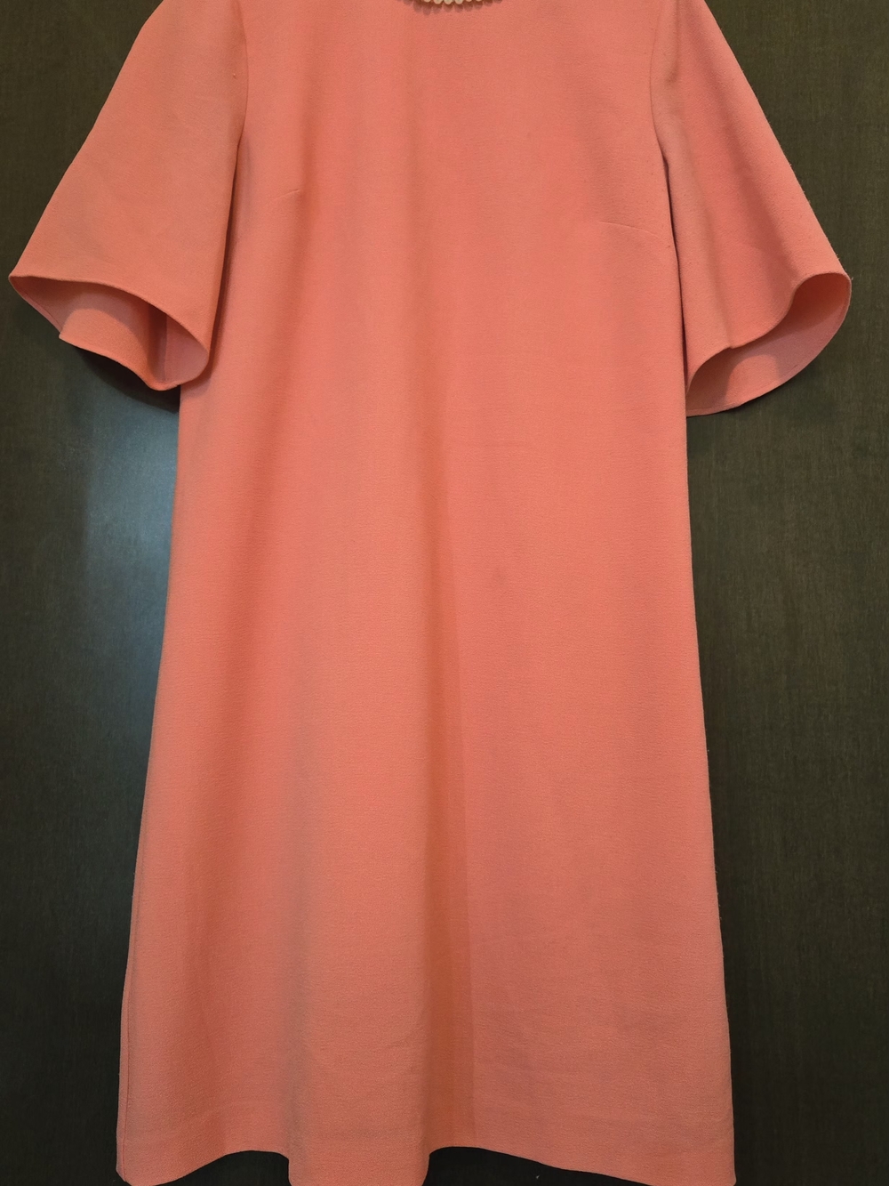 Karl Lagerfeld Coral Pearl-Trim Shift Top